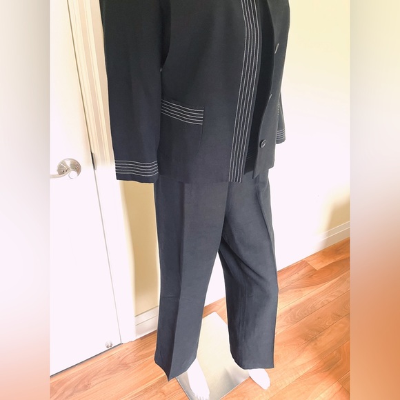 Zara black rayon blazer & pants 2 Pc summer suit for women US 10-12 - Picture 10 of 16